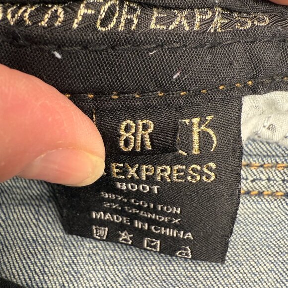 EUC Women's REROCK for EXPRESS Bootcut Low Rise Mid Wash Jeans | Size‎ 8R - Picture 8 of 11
